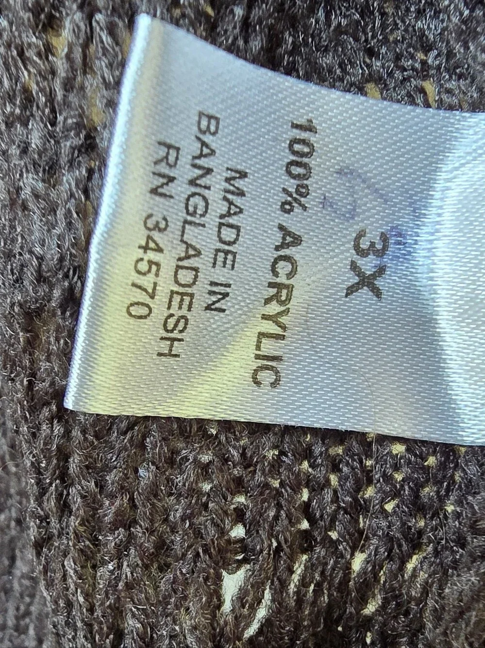 Jason Maxwell Open Front Chunky Knit Colorblock Cardigan Sweater 3X Plus Size